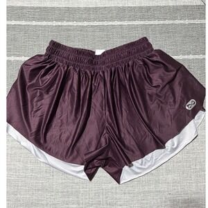Nfinity Womens Cheer Shorts Maroon Silver Athletic Spandex Small